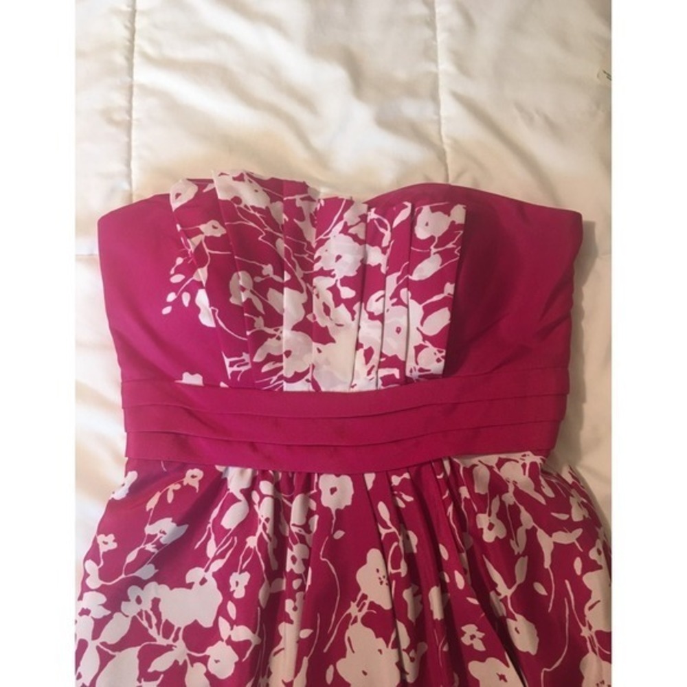 Max and Cleo Floral Cocktail Dress Womens 4 Pink New Pleated Draped Mini - Picture 3 of 12